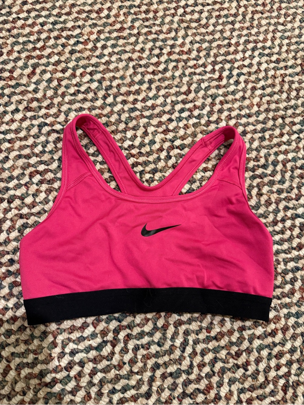 Nike Hot Pink Sports Bra with Black Elastic Band